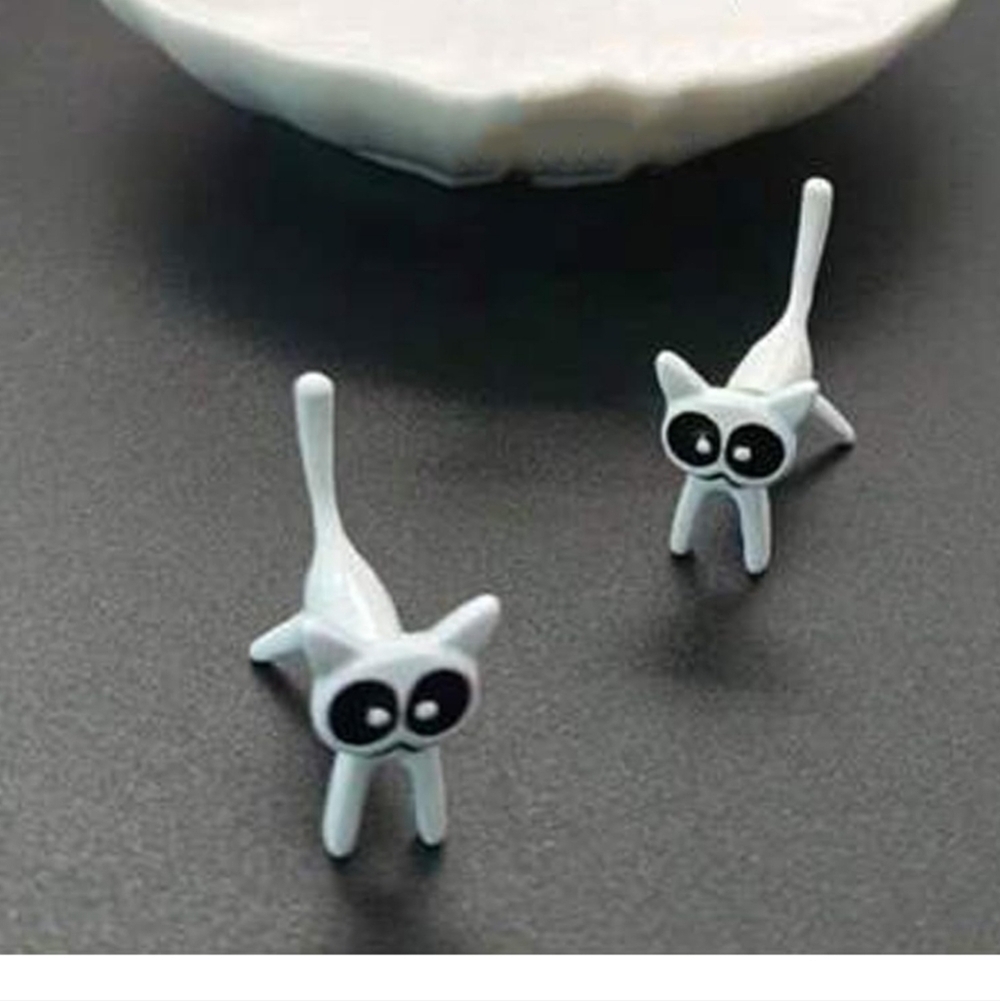 Cute White Cat Earrings
